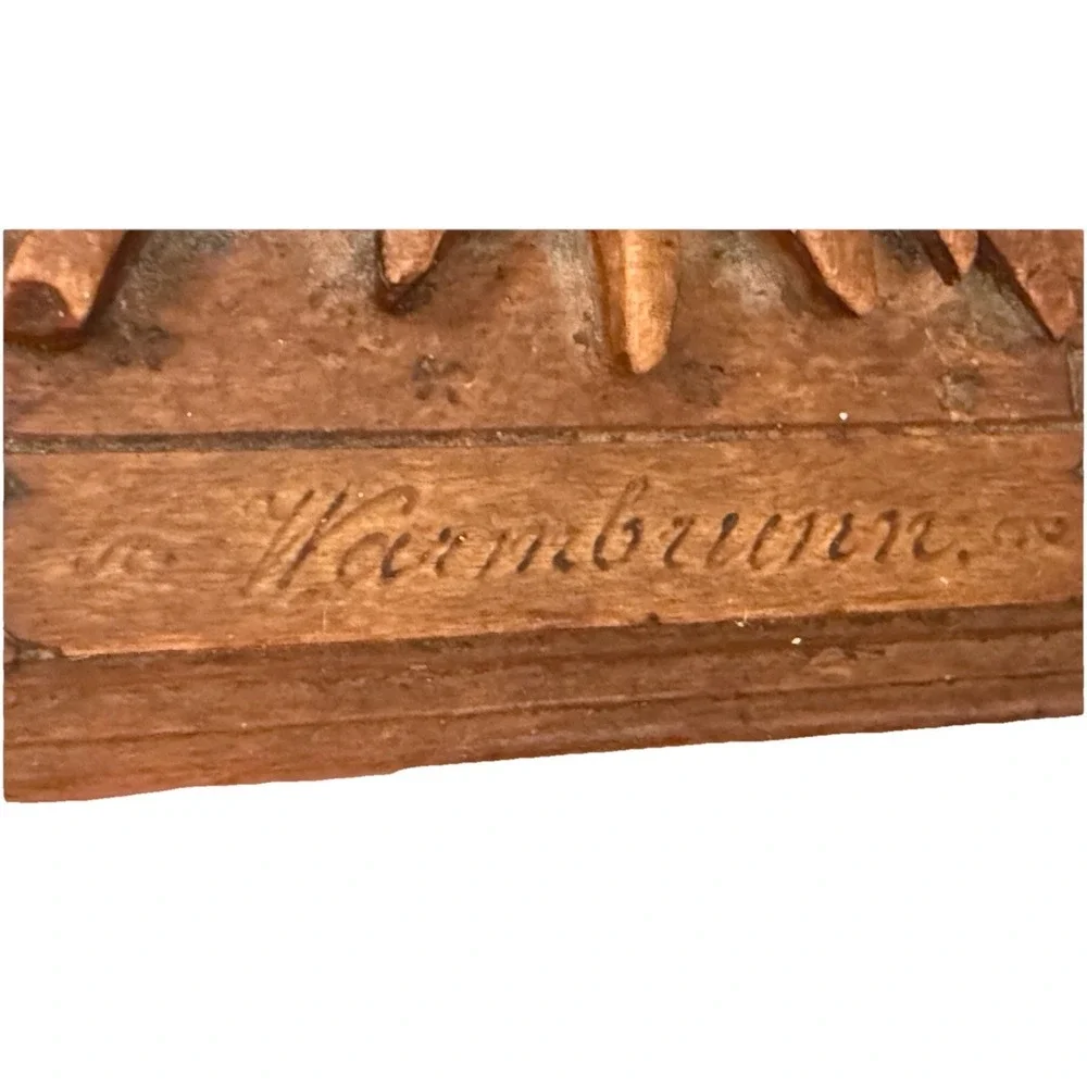 Antique German Warmbrunn Hand Carved Wood Trinket Jewelry Box Black Forest Style